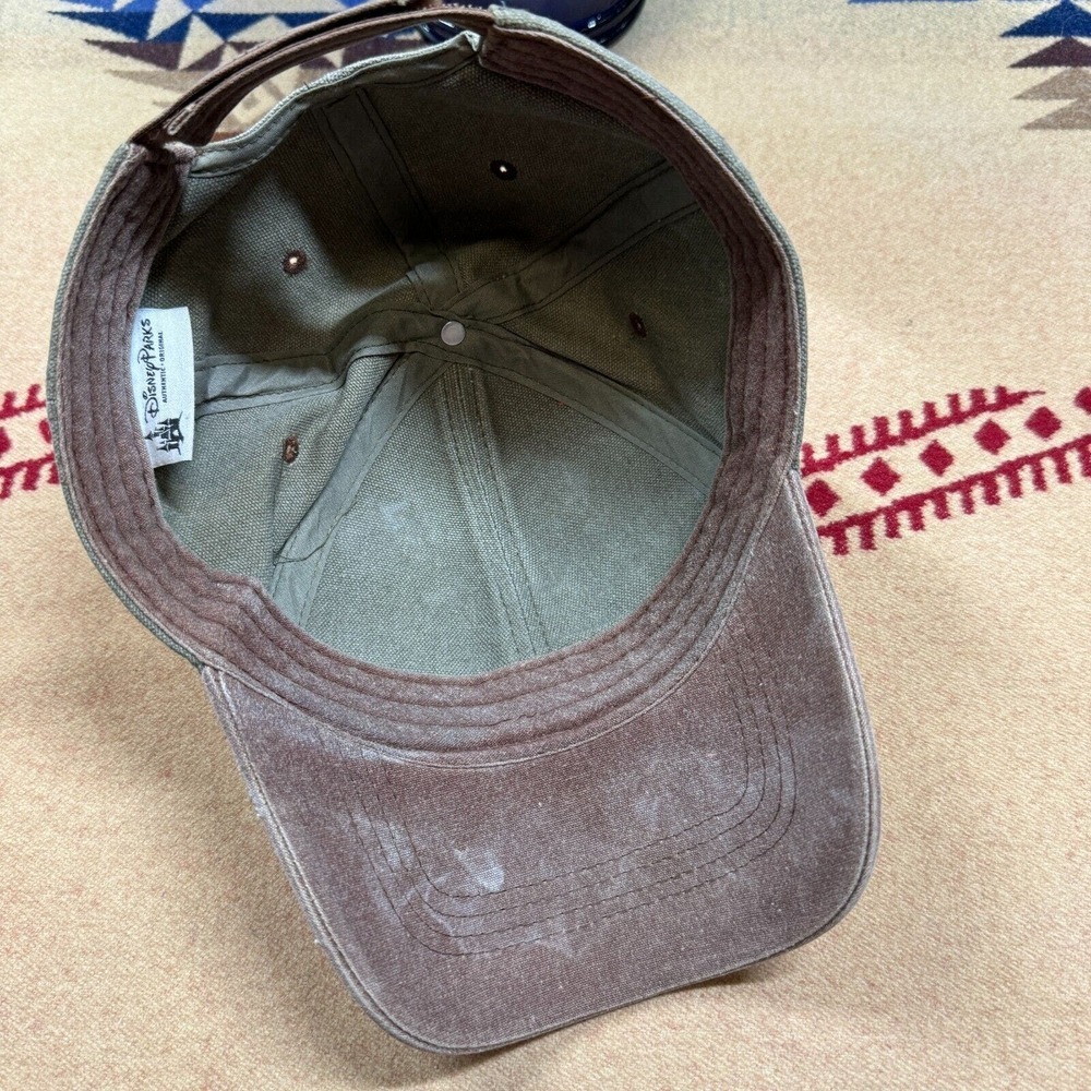 Disneyland Canvas Hat Strapback Cap Faded Wash Metal Emblem Disney Parks - Picture 3 of 4